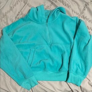 Women's Turquoise Half-Zip Fleece Top